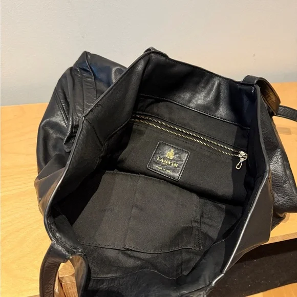 Black Leather Tote - Picture 9 of 11